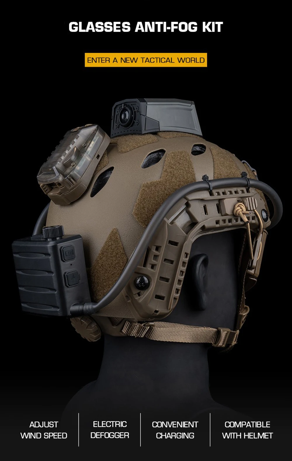 Kit de desempañado con ventilador para gafas