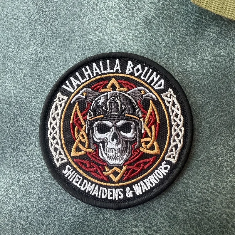 Parche táctico bordado calavera con gancho y bucle para chalecos