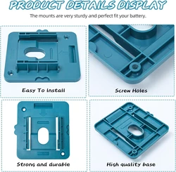 Soporte de pared batería Makita 18V en ABS con tornillos, sin batería
