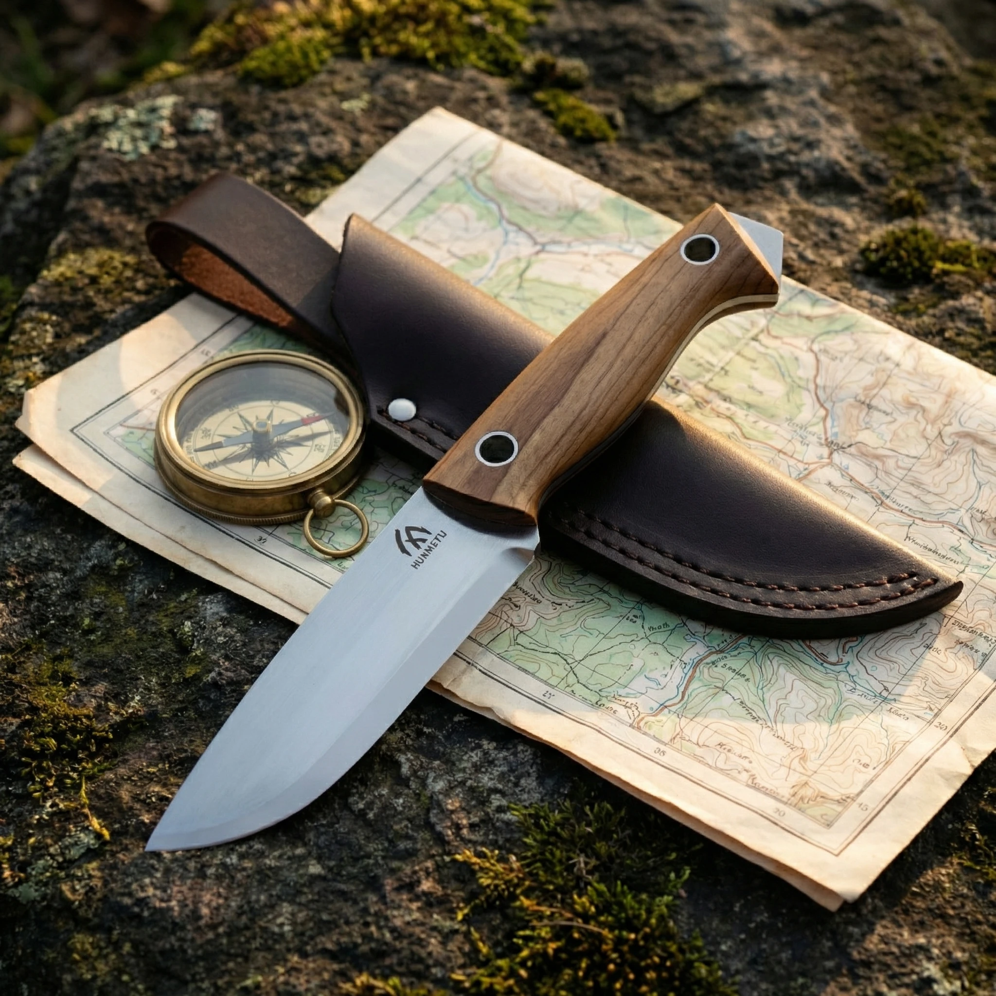 Cuchillo de hoja fija para exterior con funda portátil, camping - imagen 2