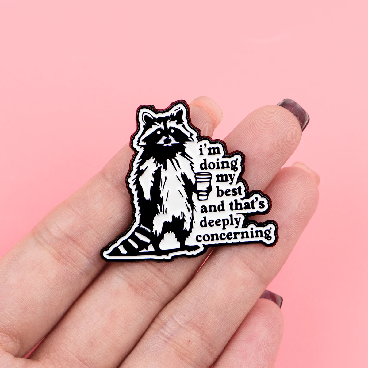 Pin esmaltado mapache táctico coleccionable broche metálico - imagen 4