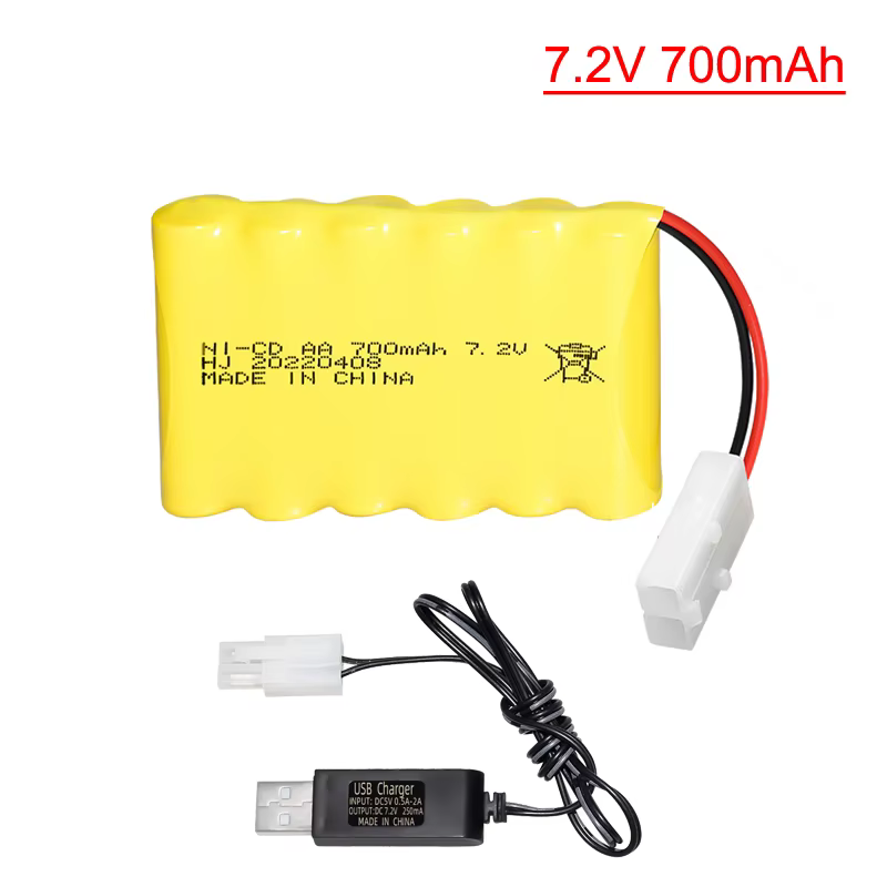 Dimensiones de la batería recargable Ni-Cd 7,2V