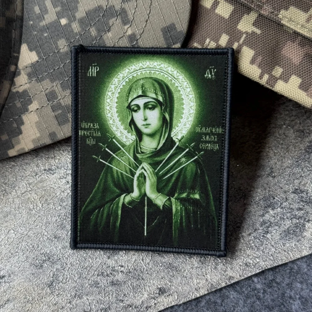 Parche táctico Virgen María velcro gancho y bucle para ropa - imagen 4