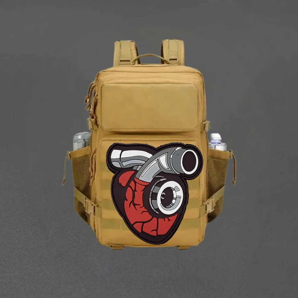Parche táctico PVC turbina con velcro para chaleco y mochila militar