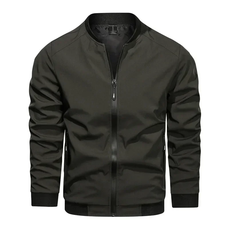 Chaqueta táctica hombre cuello alto ripstop color sólido - imagen 4