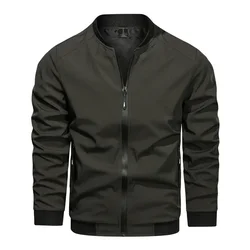 Chaqueta táctica hombre cuello alto ripstop color sólido