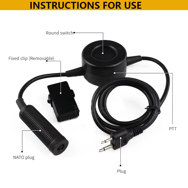 Adaptador PTT para auriculares Baofeng, Kenwood, Icom y Motorola - imagen 2