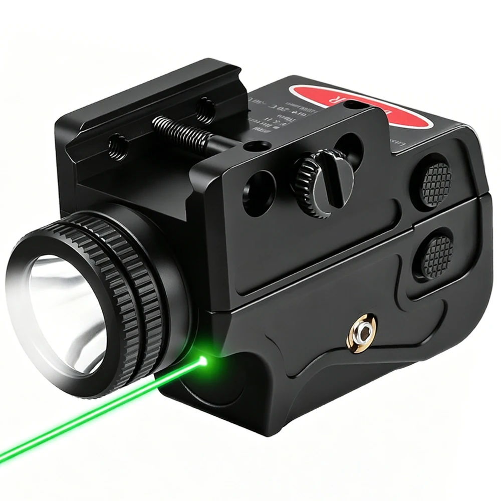 Linterna táctica para pistola con láser rojo y verde riel Picatinny - imagen 3