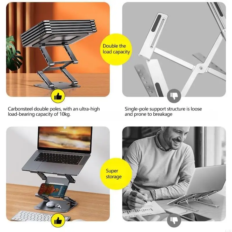 Soporte plegable de portátil con ranura para móvil - imagen 3