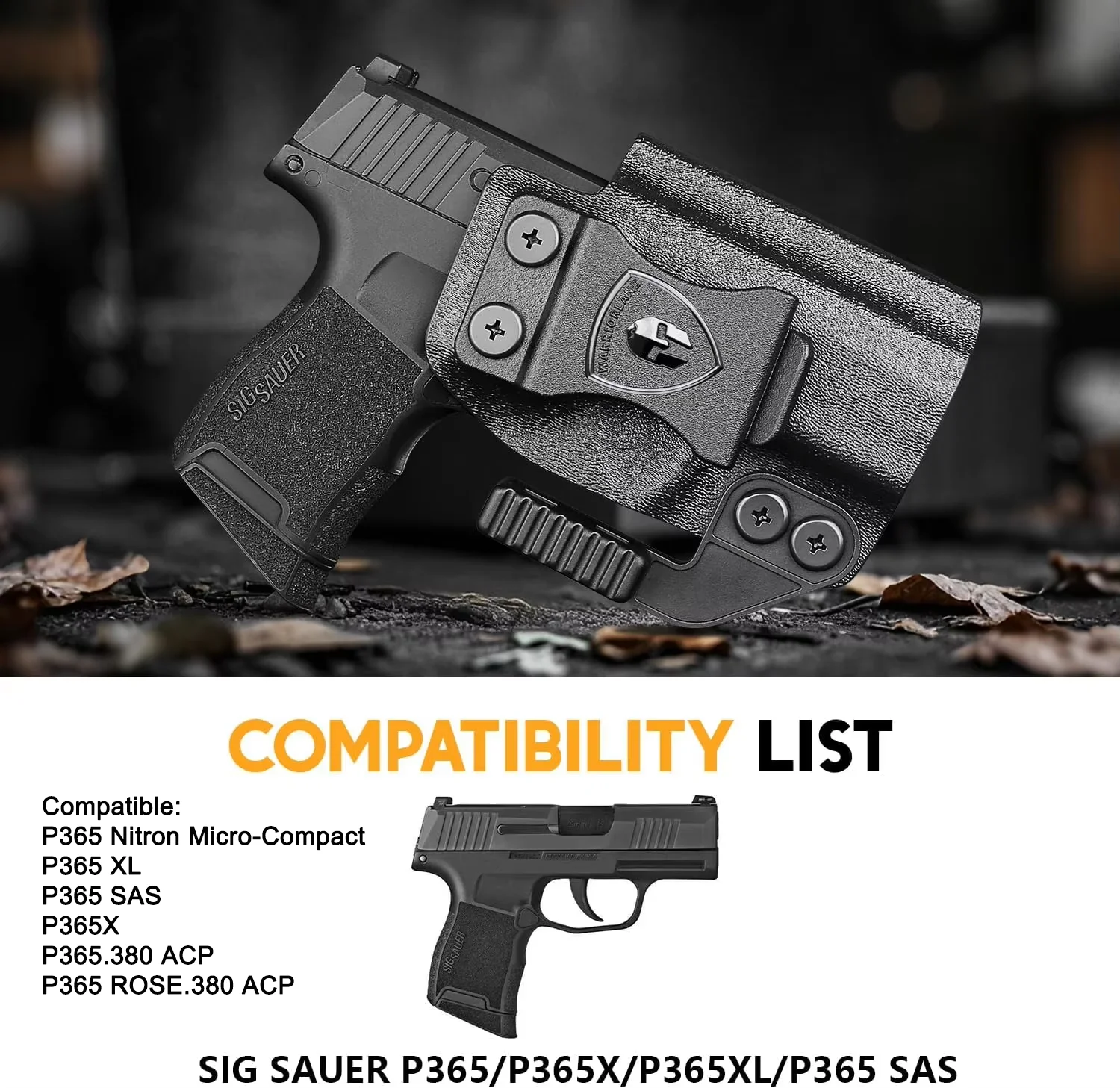 Funda IWB Kydex Sig P365 con garra y cinturilla interior derecha - imagen 5