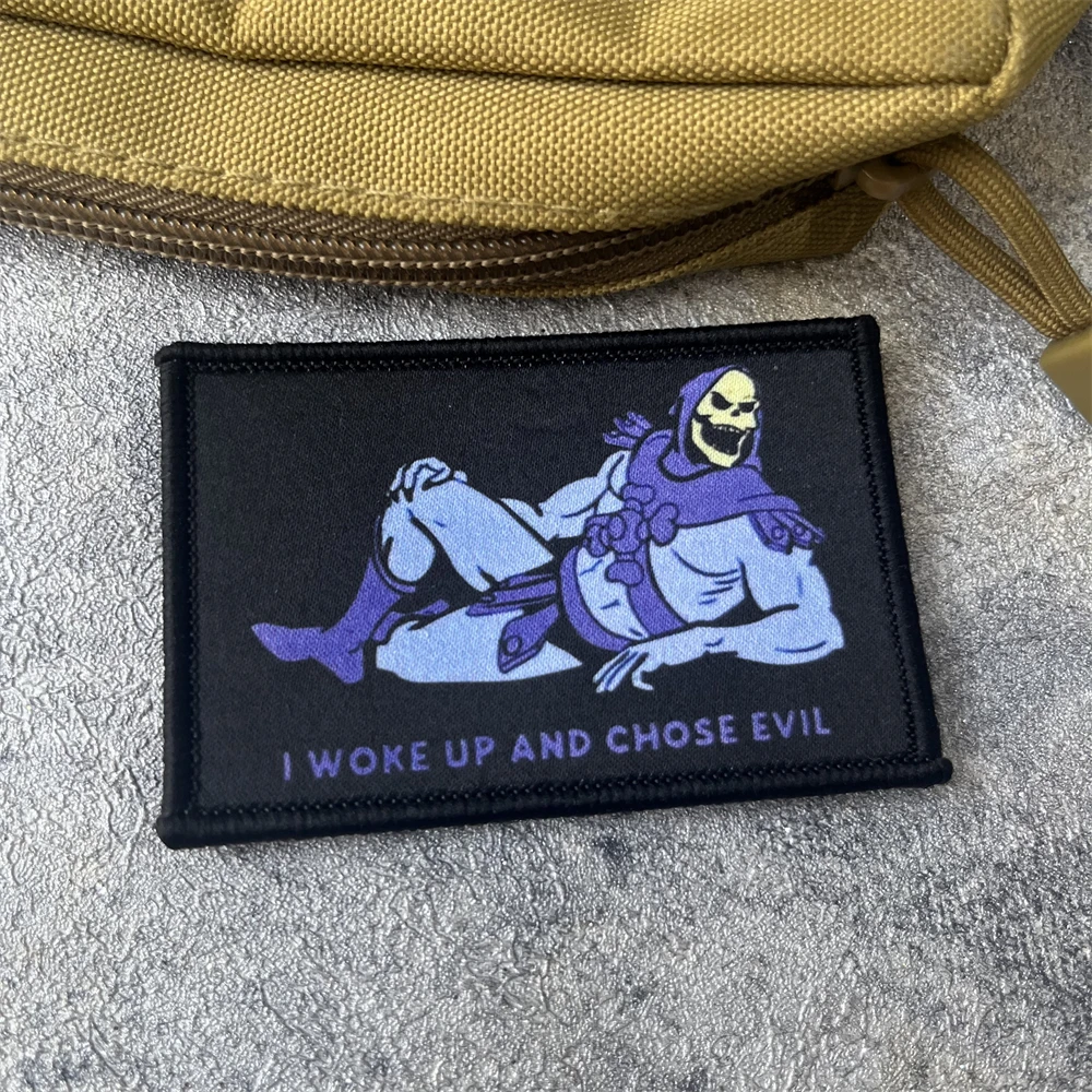 Skeletor parche táctico de moral cristiano con cierre velcro - imagen 5