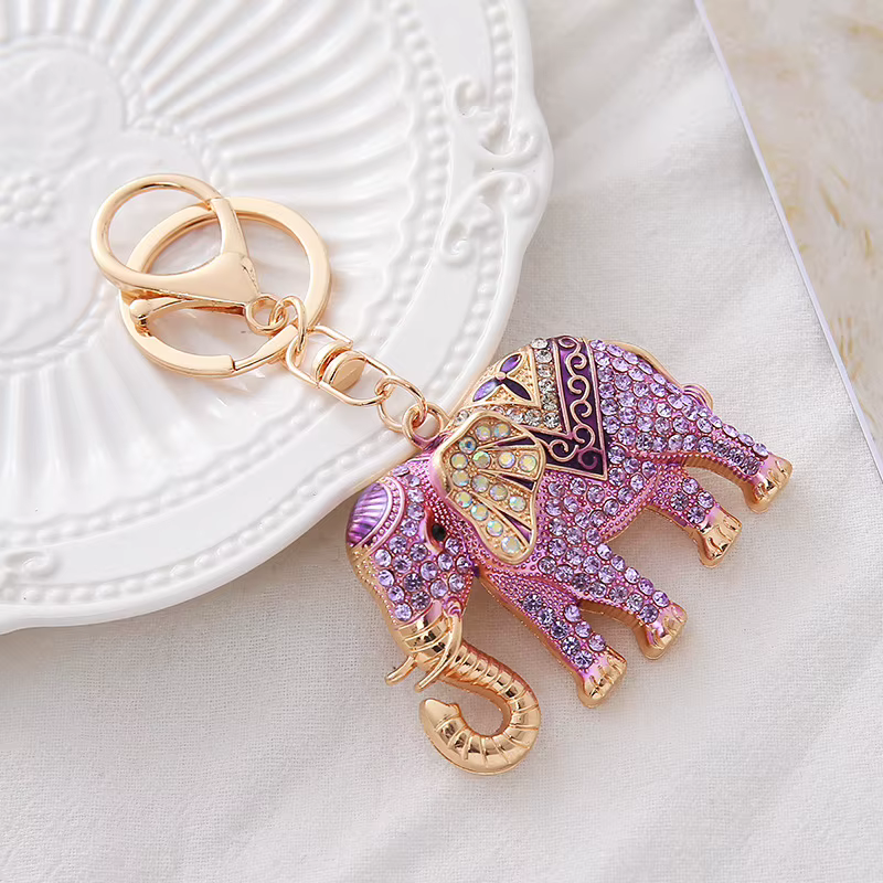 Hanban llavero metal diamantes de imitación elefante – Navidad - imagen 4