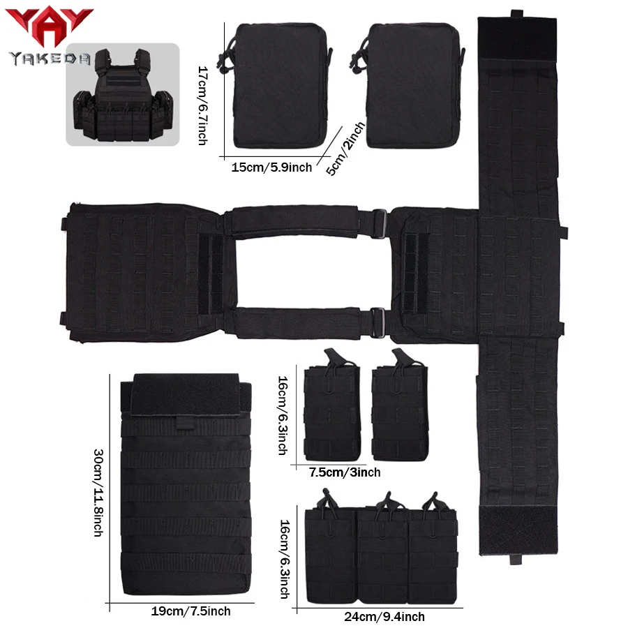 Chaleco táctico YAKEDA de caza MOLLE exterior con bolsillo bolsa agua - imagen 2