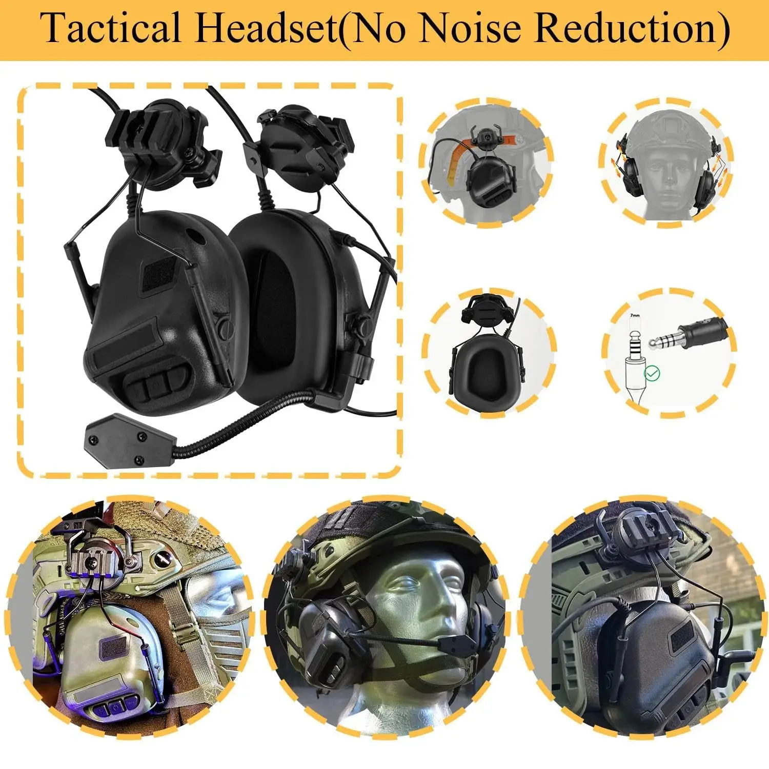 Casco táctico FAST airsoft con auriculares de comunicación y camuflaje - imagen 5