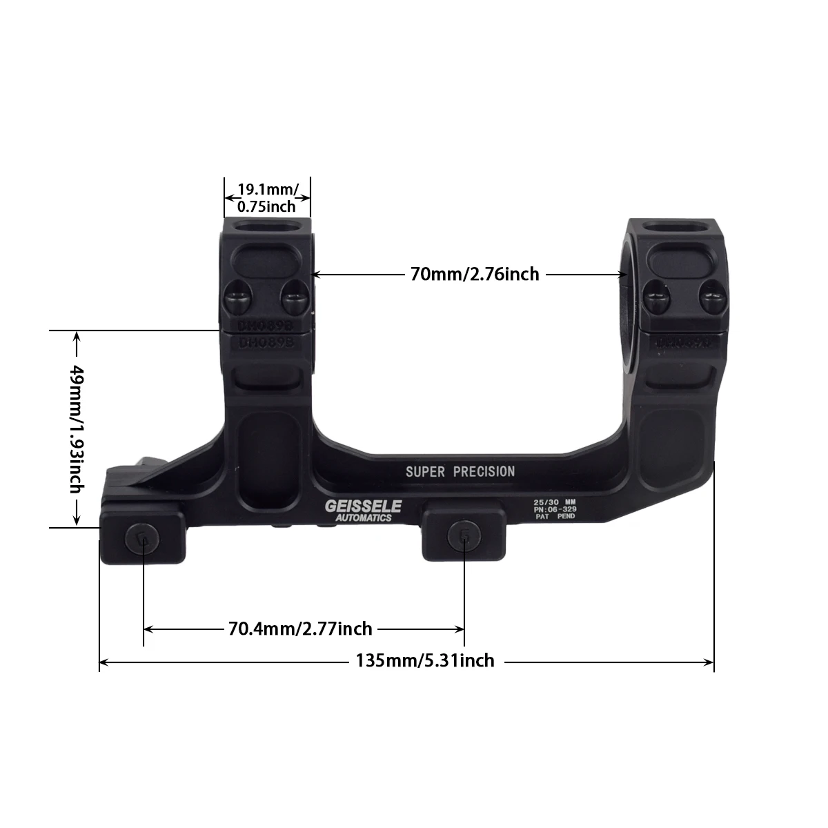 Geissele Montura Cantilever Táctica AR15 AK47 Picatinny QD - imagen 5