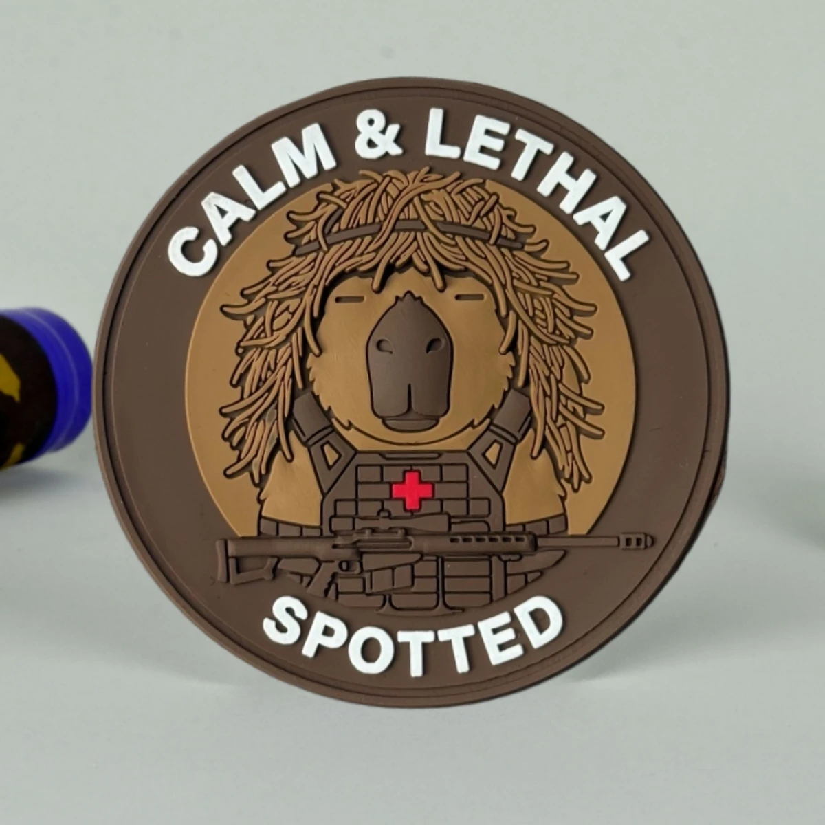 CALM & LETHAL parche táctico PVC velcro gancho y bucle Beaver - imagen 2