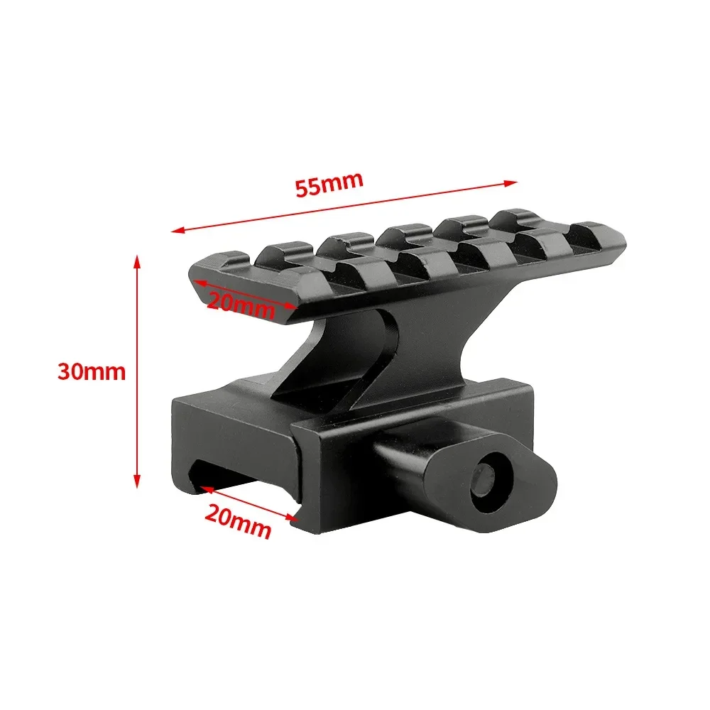 Base mira punto rojo QD perfil alto con adaptador elevador pistola