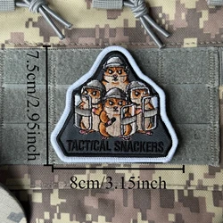 SNACKERS Parche táctico militar bordado con velcro para brazalete