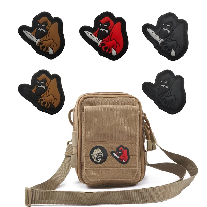 Parche táctico pequeño cuchillo orangután PVC - insignia con velcro - imagen 3