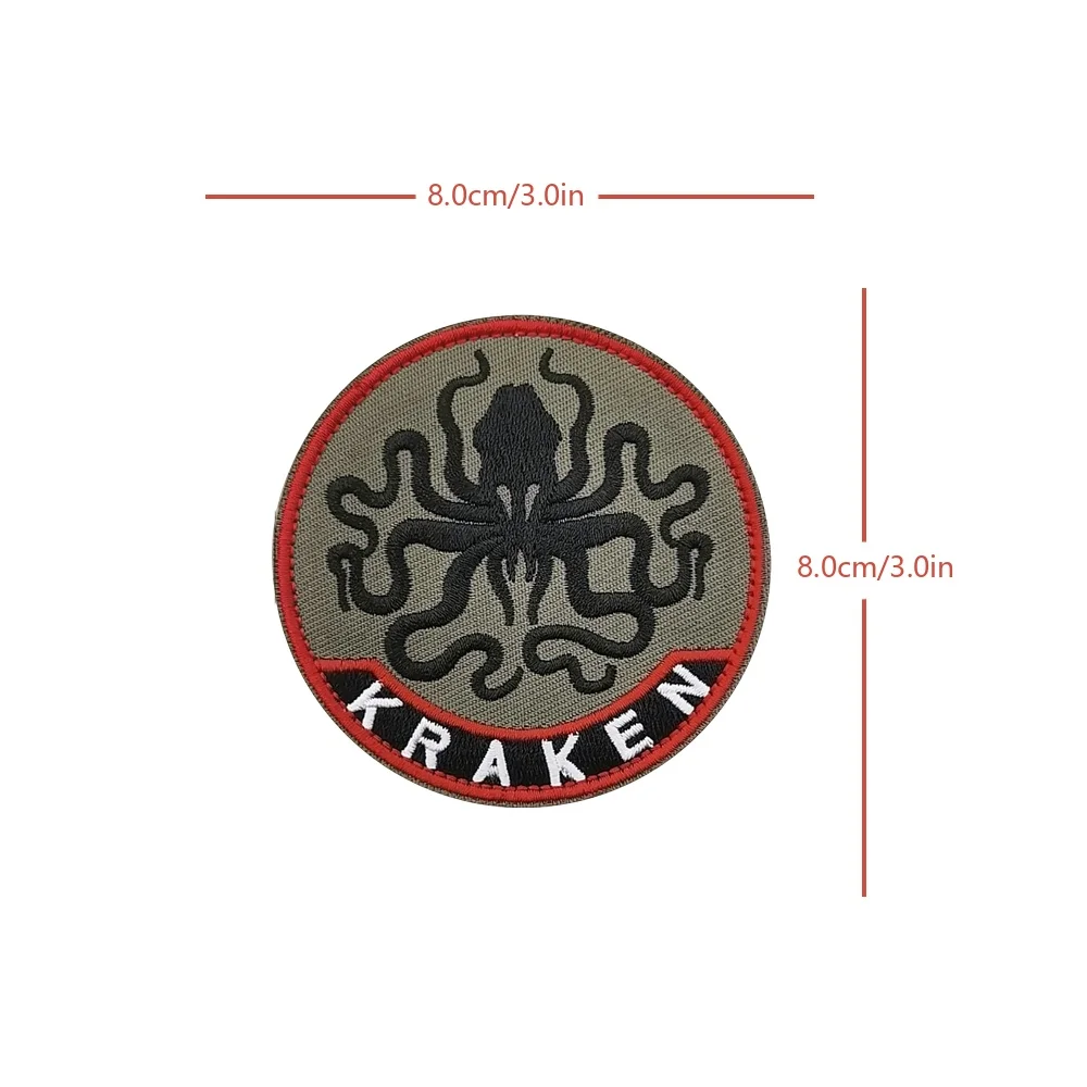 Kraken Parche Táctico MOLLE Bordado Gancho – Diseño Marino - imagen 4