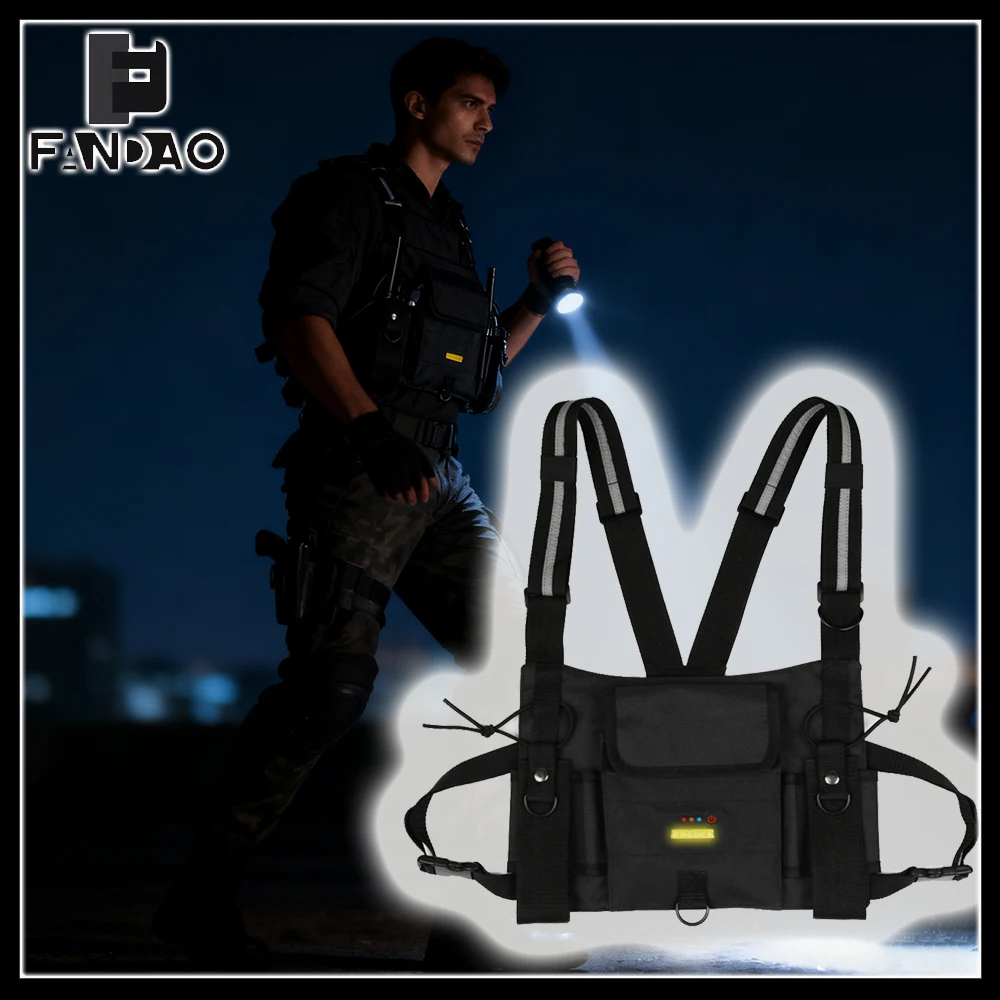 Chaleco táctico ajustable para walkie-talkie – Caza y camping - imagen 4