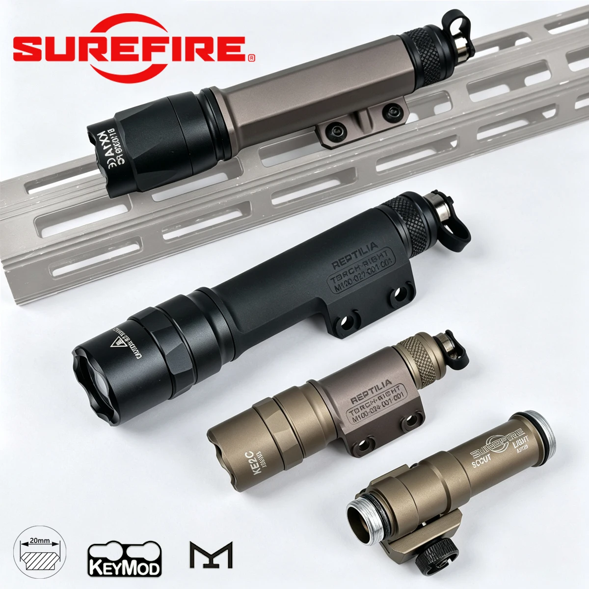 Linterna táctica SureFire M300/M600 con montaje KeyMod