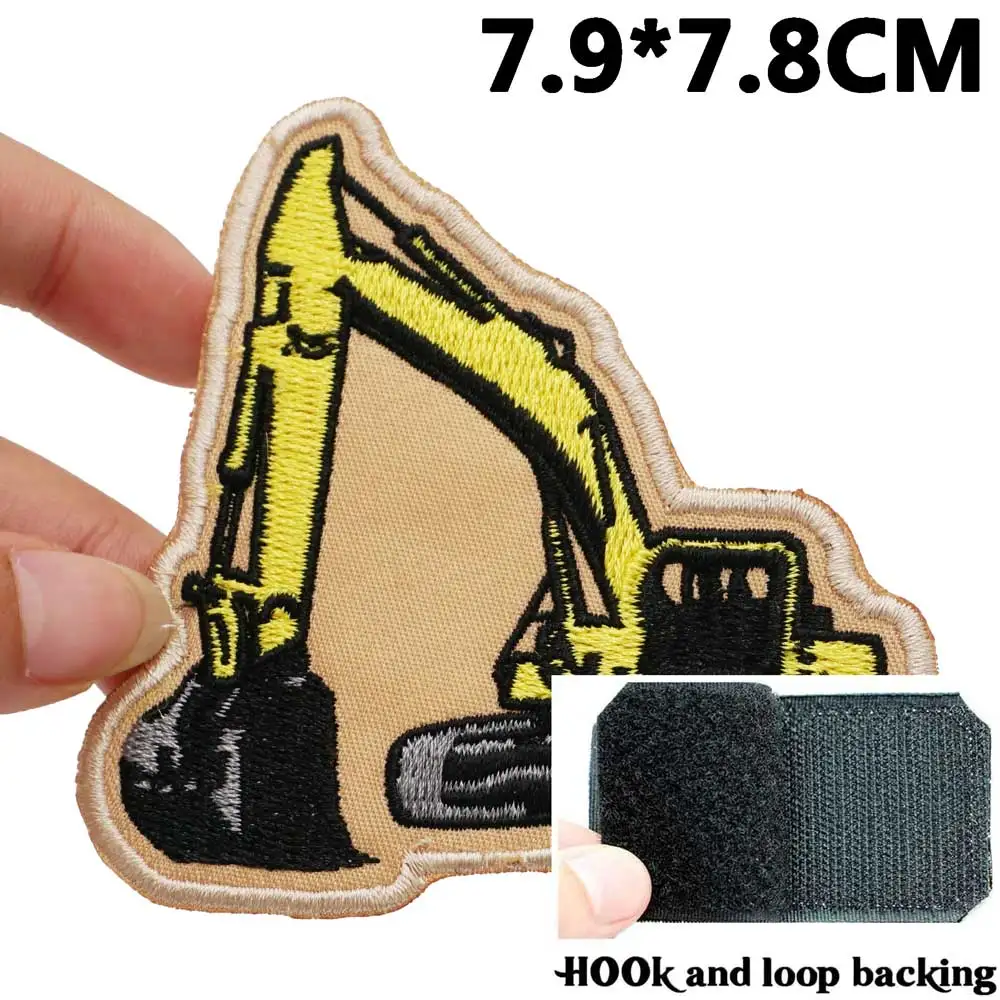 Parche táctico bordado excavadora con velcro para uniforme - imagen 5