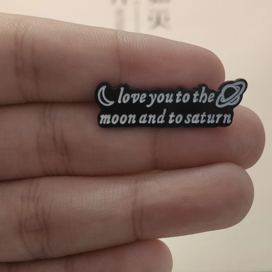 Broche astro Luna y Saturno unisex, regalo para solapa - imagen 3
