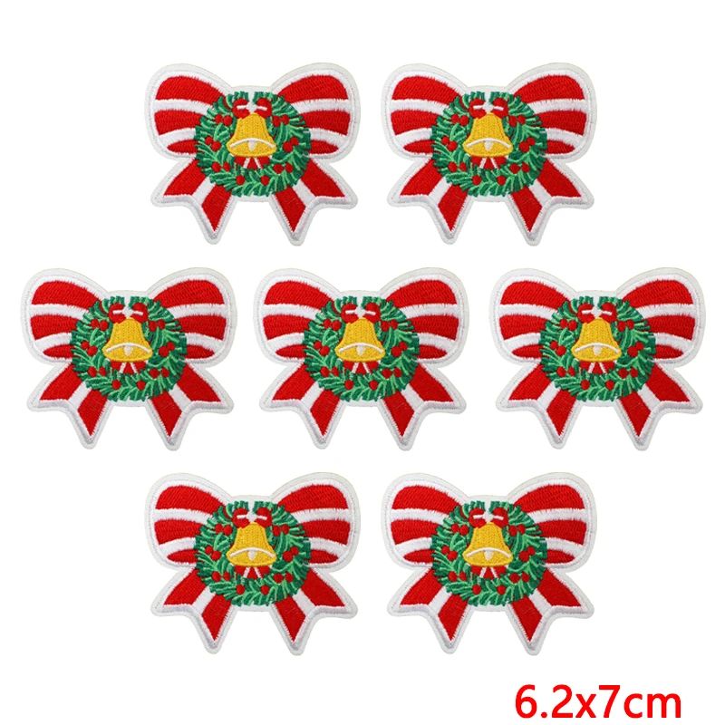 Parche bordado navideño termoadhesivo lazo y campana - imagen 4