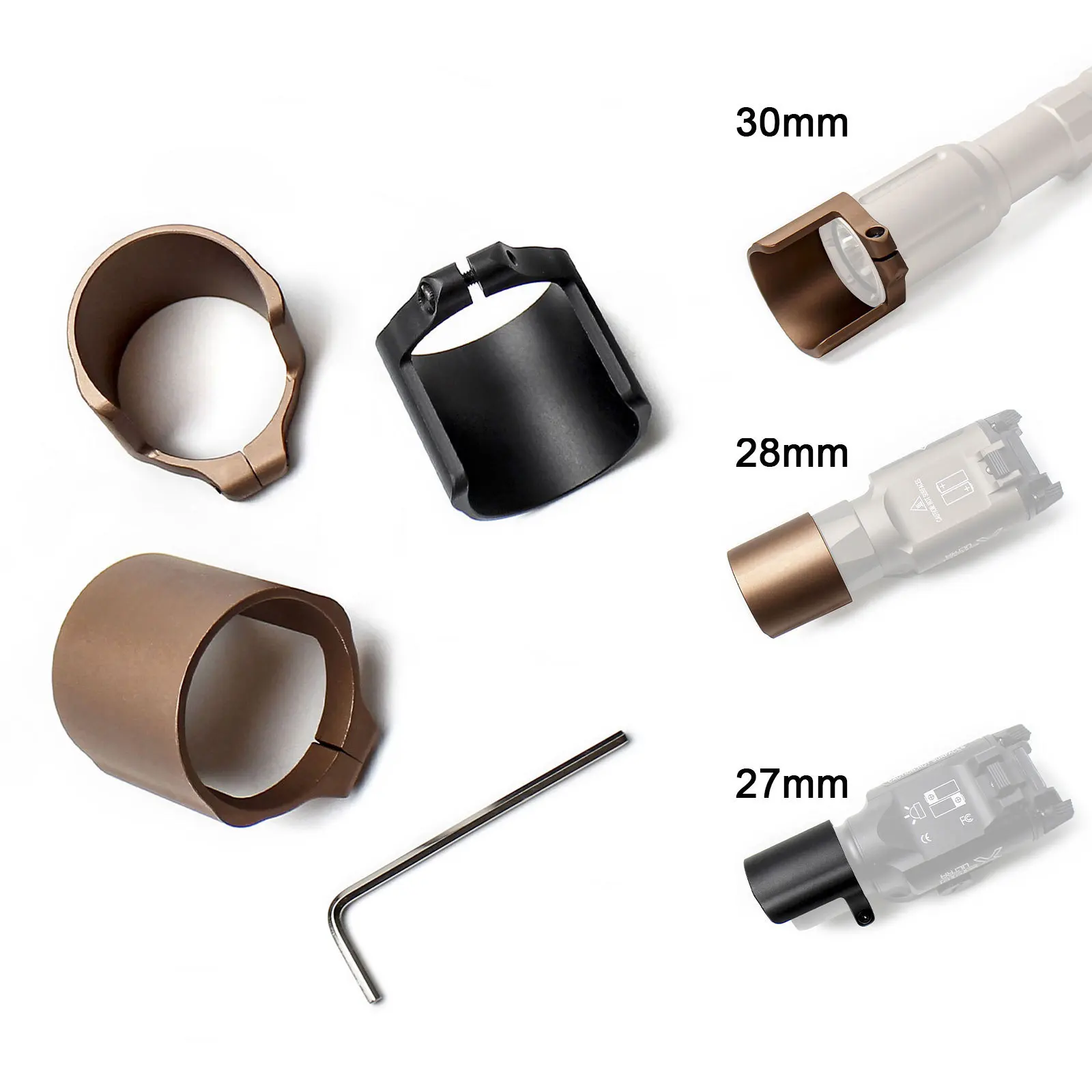 Funda metálica para linterna táctica