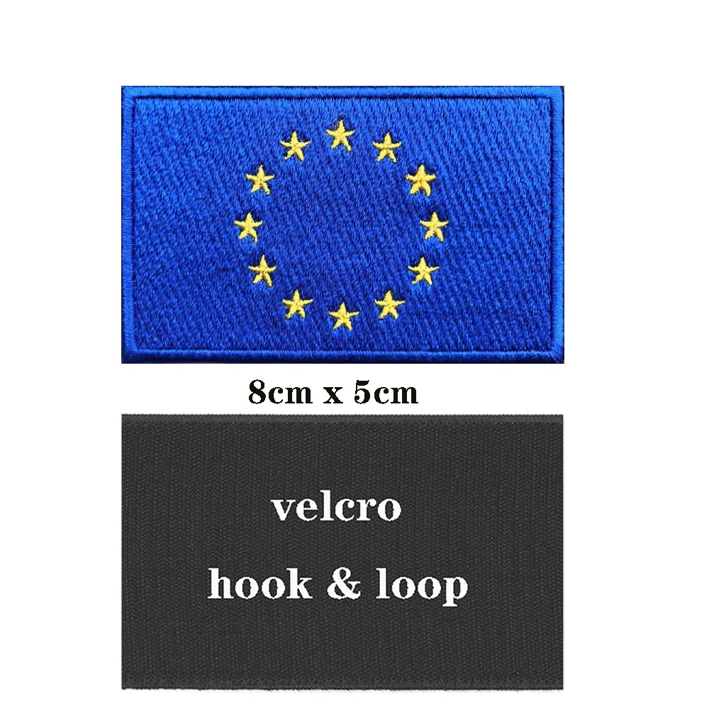 Parche bandera UE bordado – insignia militar con gancho y bucle - imagen 3