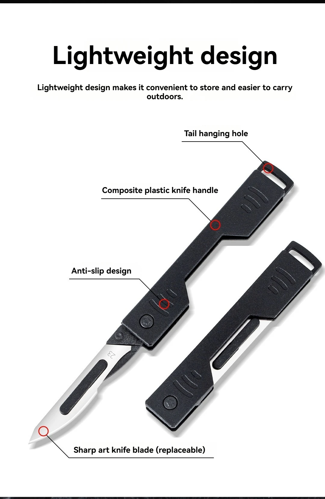 Cuchillo plegable compacto para llevar