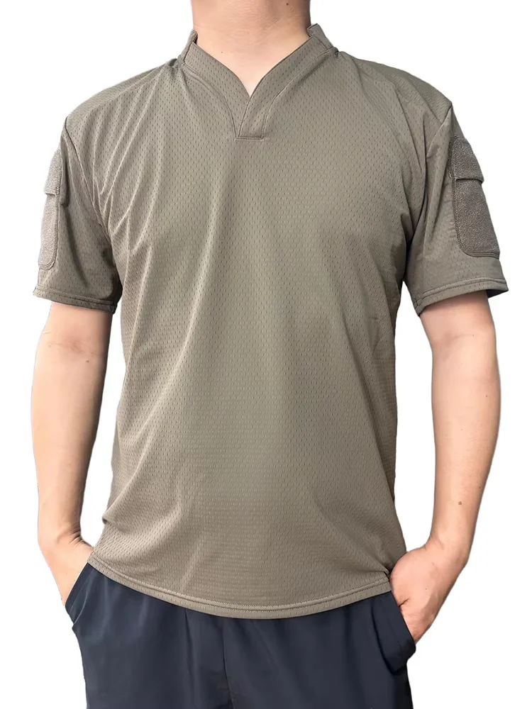 Camiseta táctica de secado rápido con cuello V y alta elasticidad - imagen 4