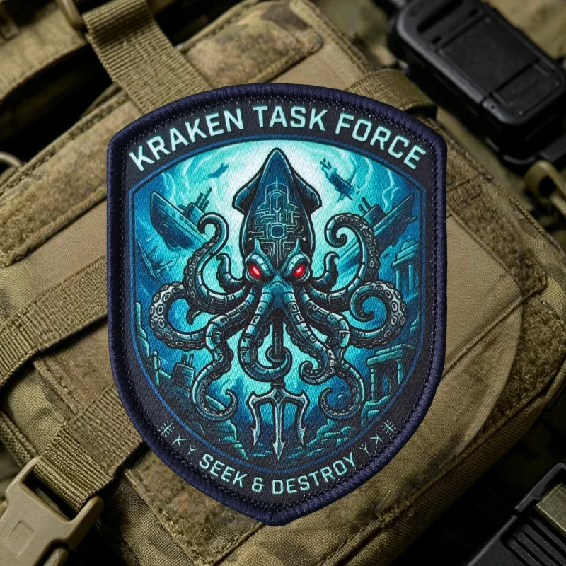 Parche táctico Kraken Task Force pulpo con gancho y bucle - imagen 3