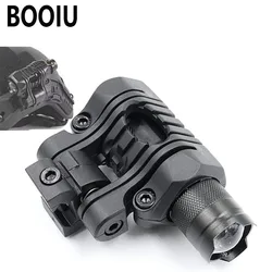BOOIU Linterna táctica LED para casco con soporte y estroboscópica