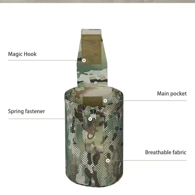 Bolsa táctica MOLLE plegable de nailon 500D con malla ajustable - imagen 2