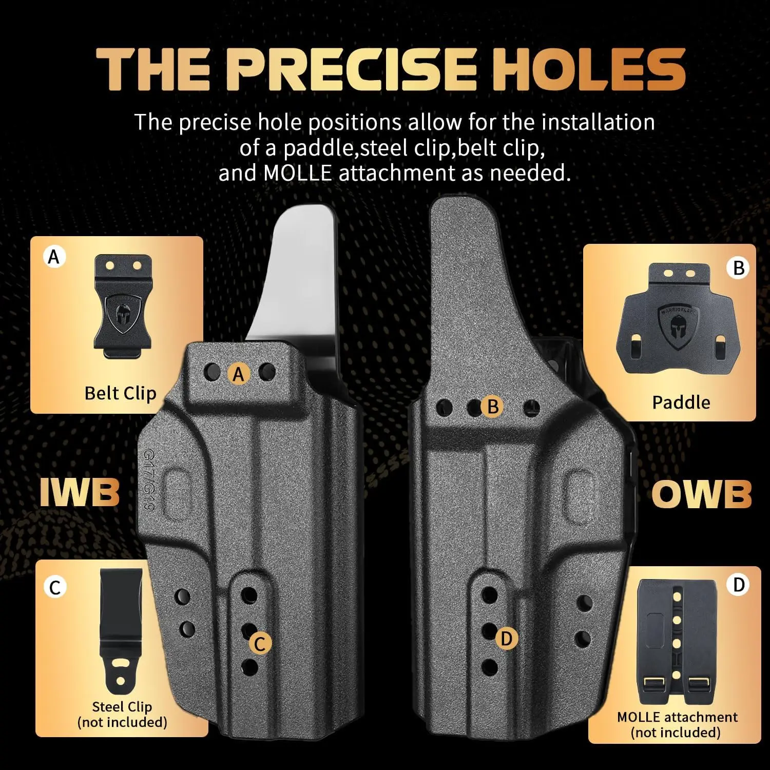 Funda Glock IWB/OWB convertible con Claw, mano derecha - imagen 2