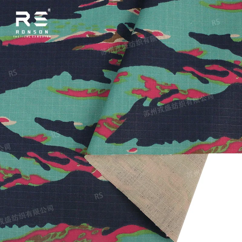 Tela táctica ripstop camuflaje Miami Tiger Stripe NYCO - imagen 5