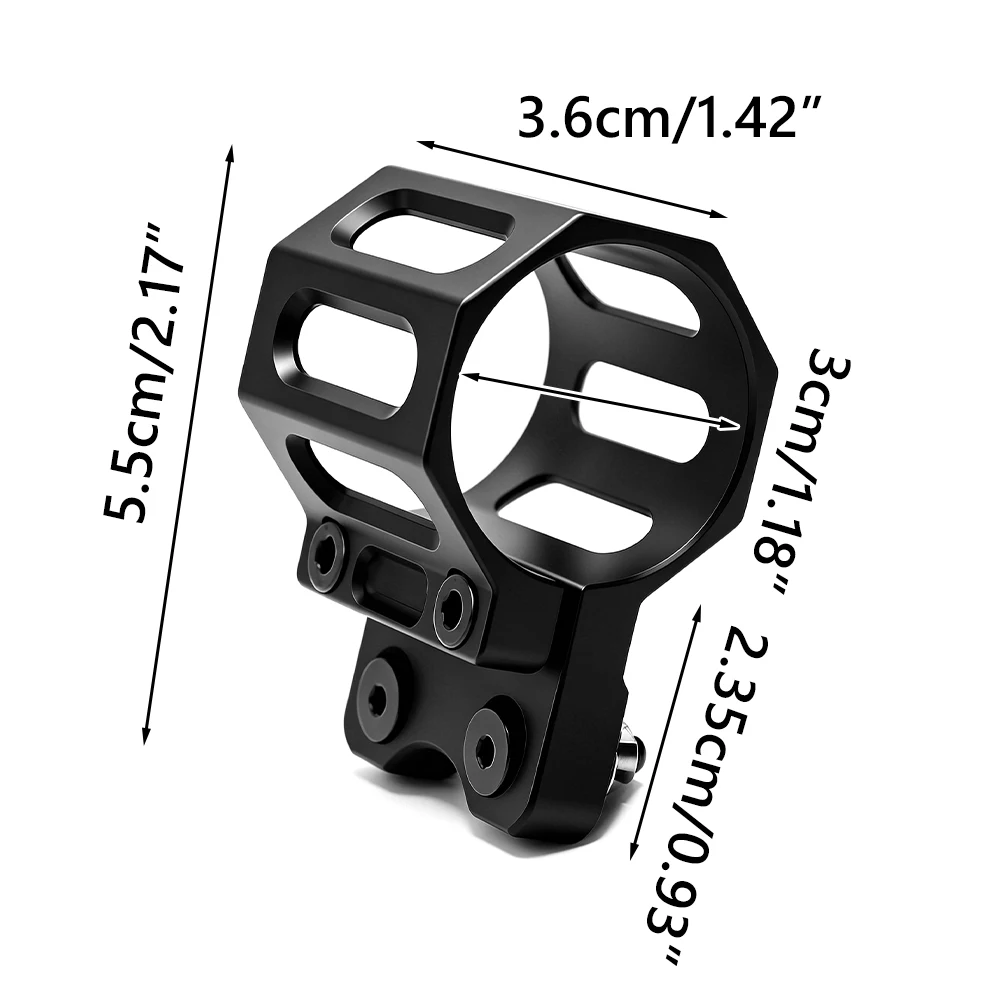 Soporte táctico para linterna con anillo de montaje universal caza - imagen 4