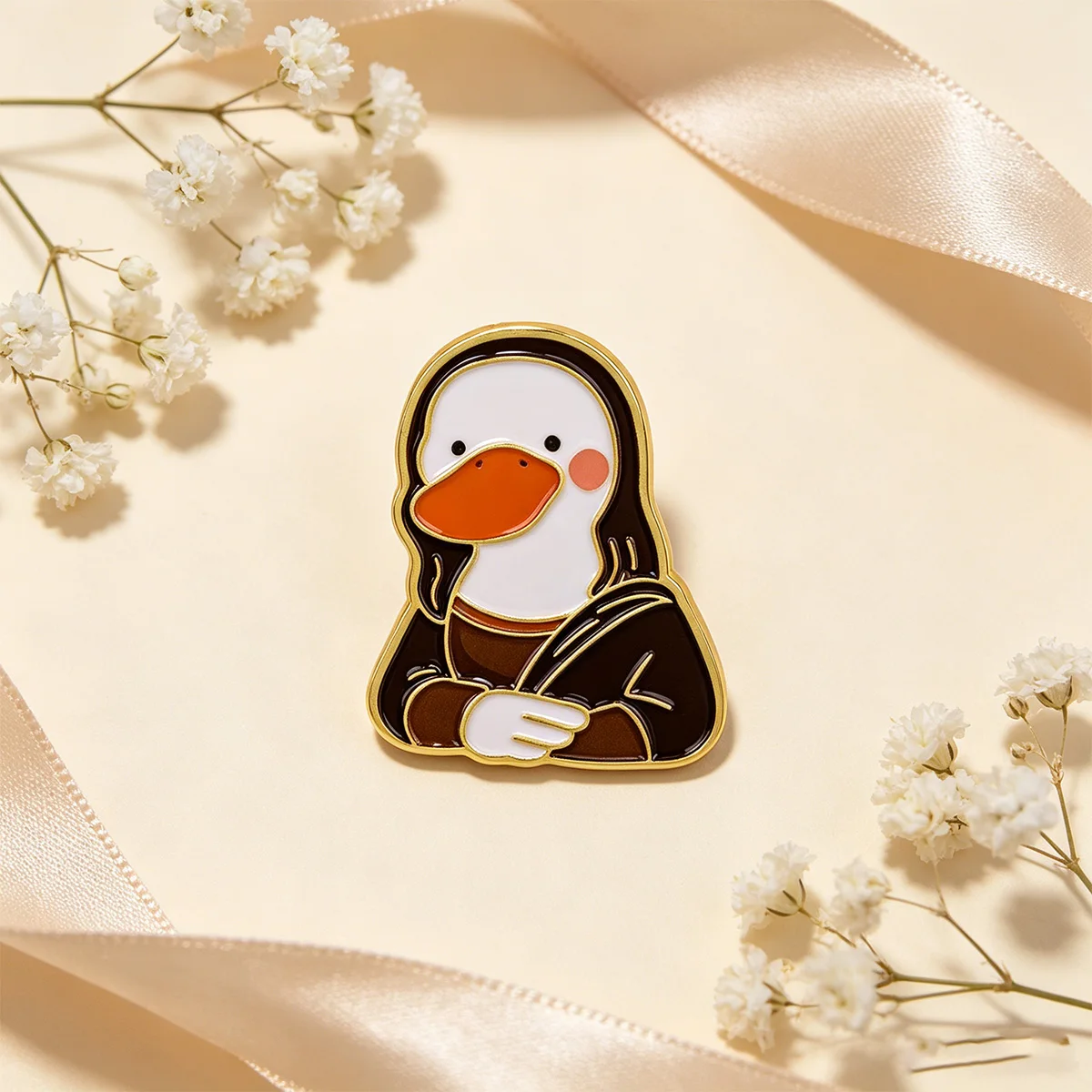 Pin de esmalte pato divertido en metal – broche para mochila - imagen 5