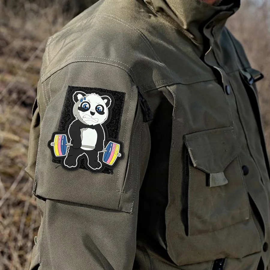 Parche moral táctico PVC panda – Diseño halterofilia con velcro - imagen 3