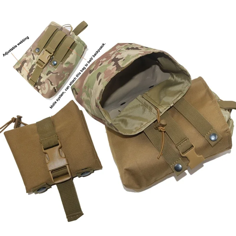 Bolsa táctica MOLLE plegable de nailon para cinturón al aire libre