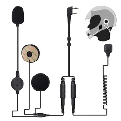 ABBREE Auriculares para casco con radio bidireccional y micrófono PTT