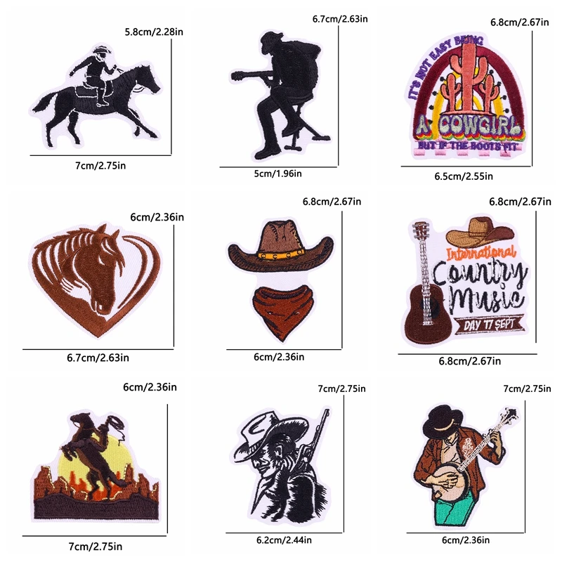 Parches bordados Western Cowboy botas caballo planchar - imagen 3
