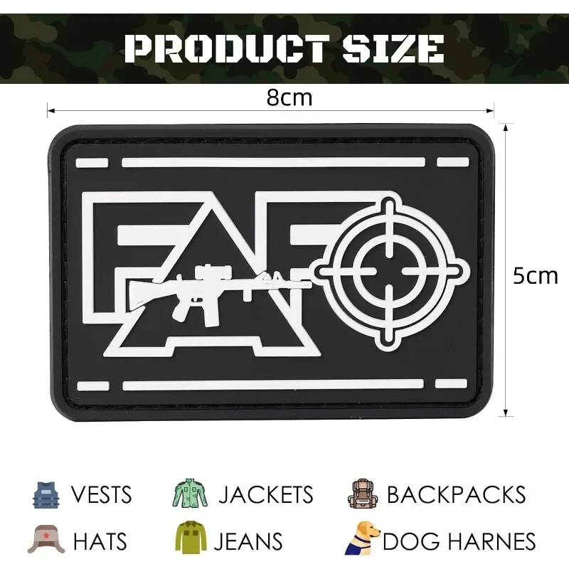 Bravo Six parche táctico 3D PVC moral Going Dark FAFO con velcro - imagen 3
