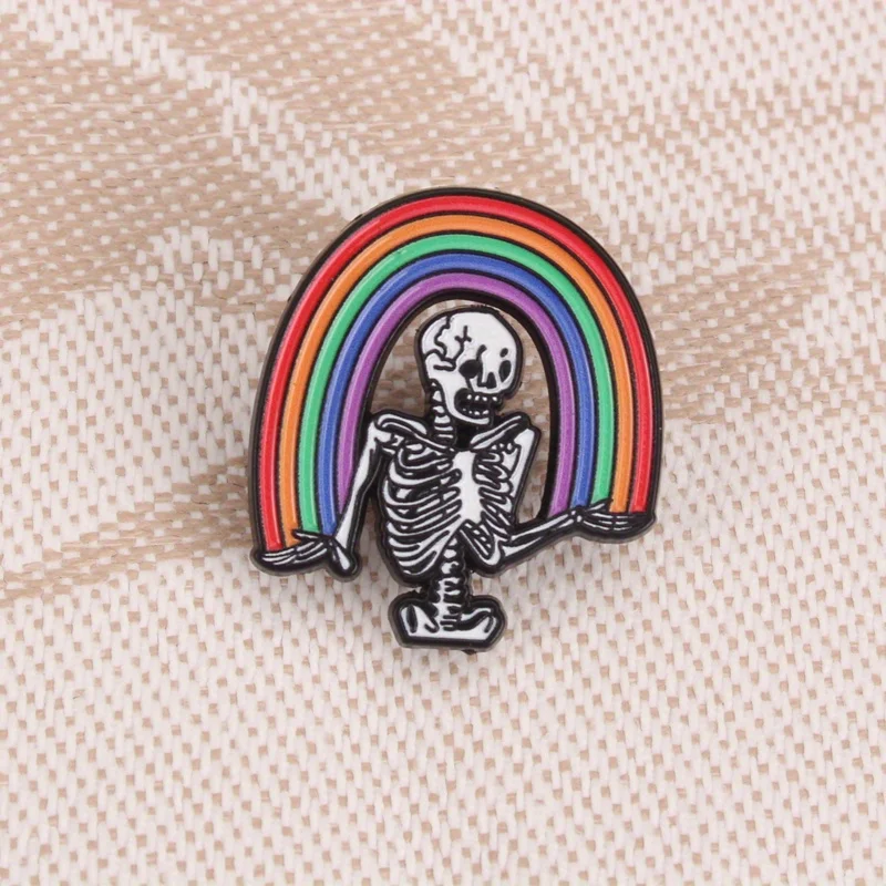 Broche insignia esqueleto arcoíris peculiar, accesorio para ropa - imagen 5