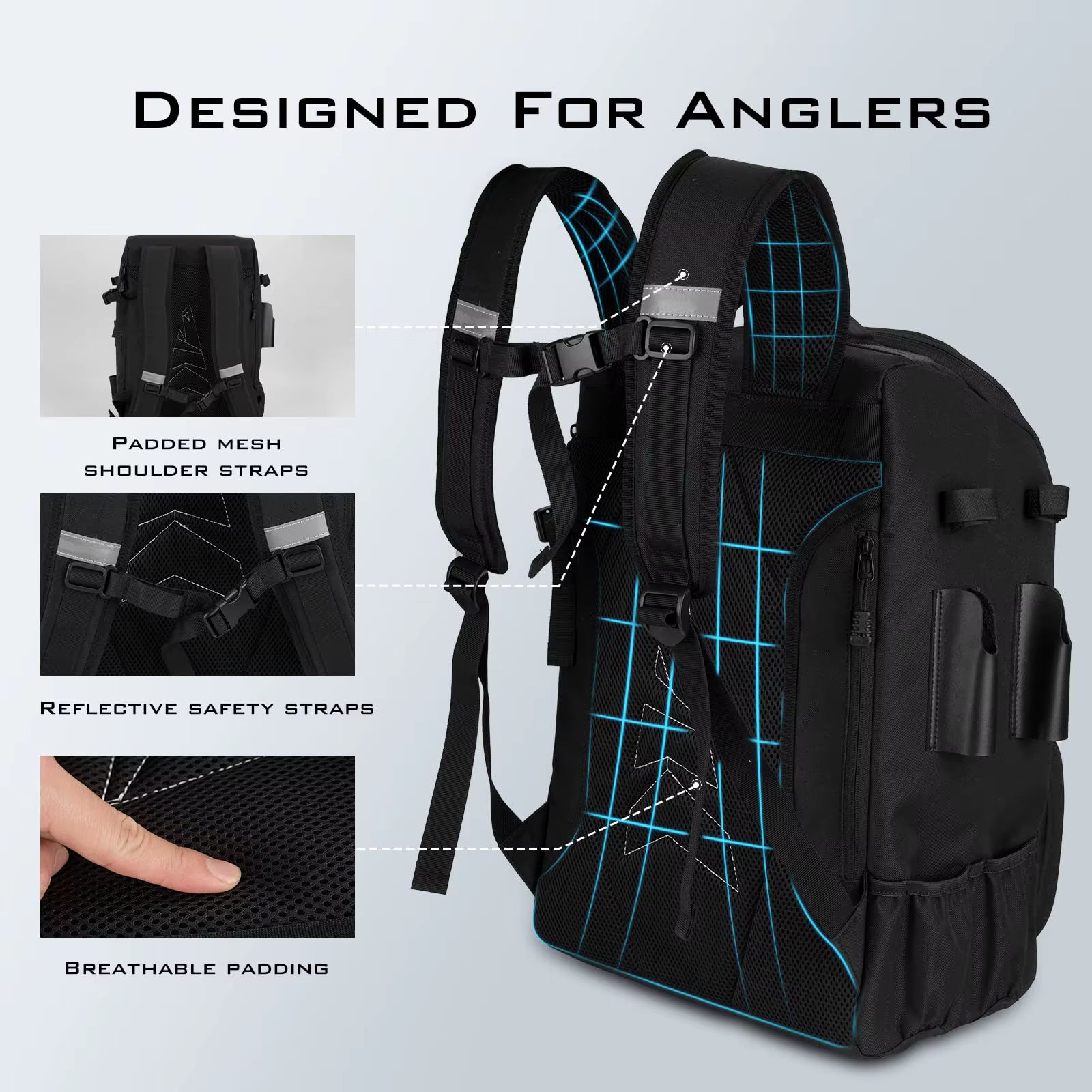 KarryAll Mochila de Pesca con Soporte para Caña - imagen 4