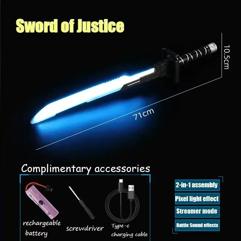 Espada láser Cyberpunk 71cm iluminada – Cosplay para niños - imagen 2