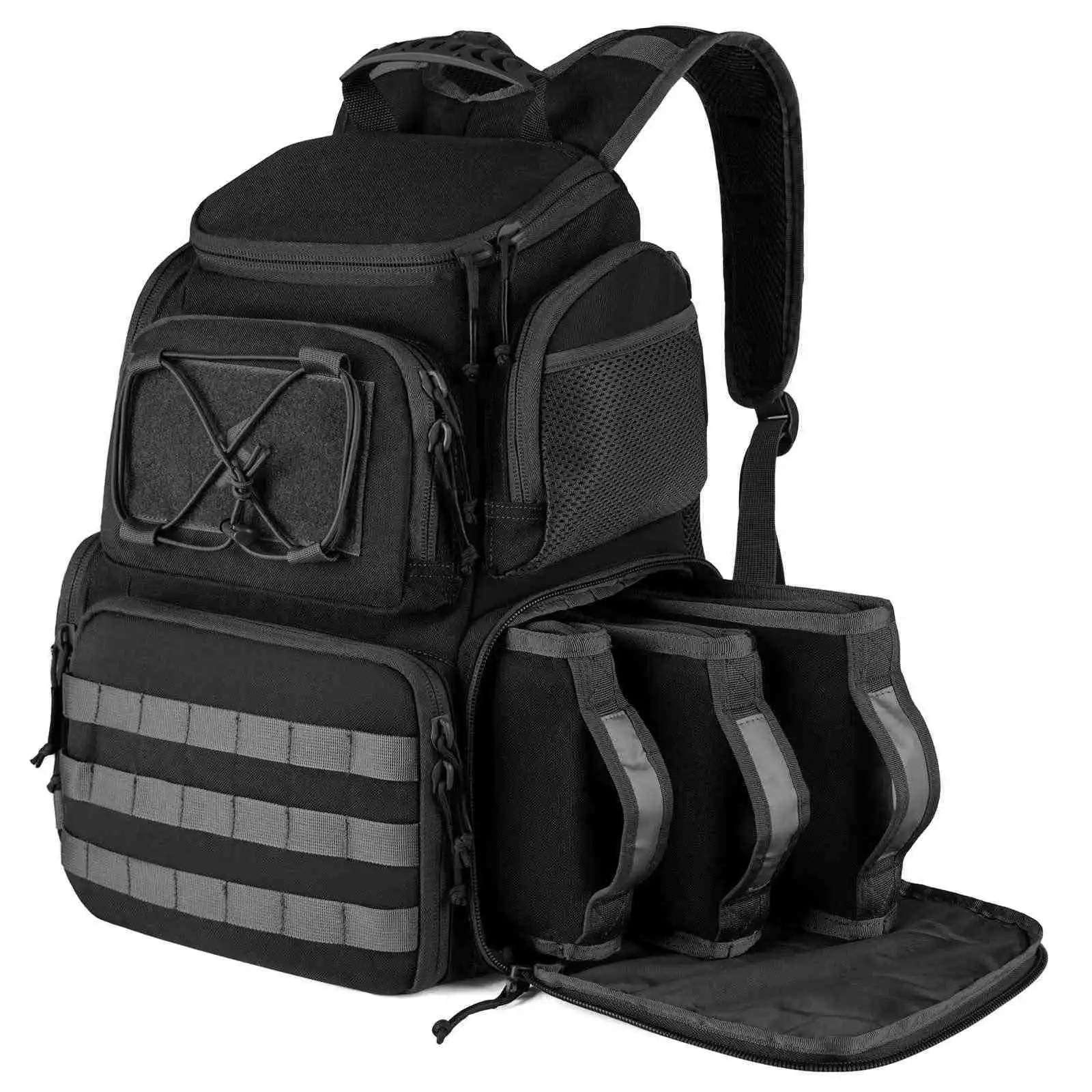 Mochila táctica de senderismo con tira reflectante y gran capacidad
