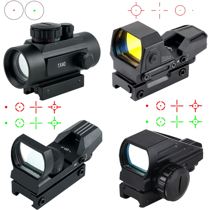 Mira holográfica rojo/verde para caza y airsoft con retículas - imagen 2